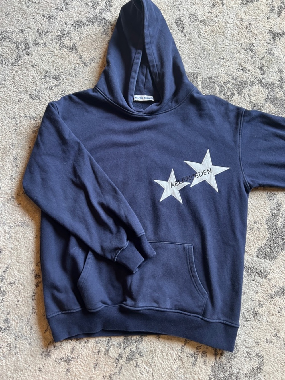 Aelfric Eden Navy Blue Hoodie with White Star Graphic - Picture 4 of 10